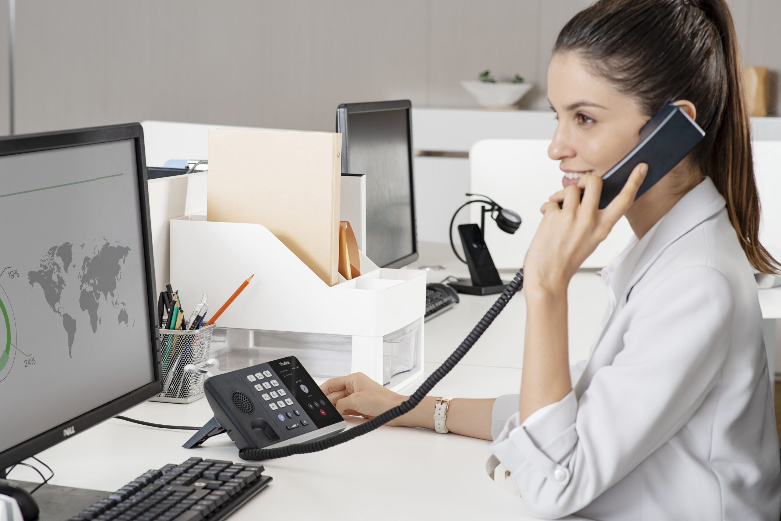 Hosted Telephony - Woman on Phone