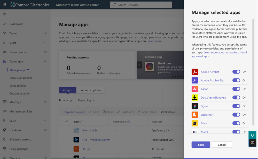 Auto Install Approved Apps - Microsoft Teams