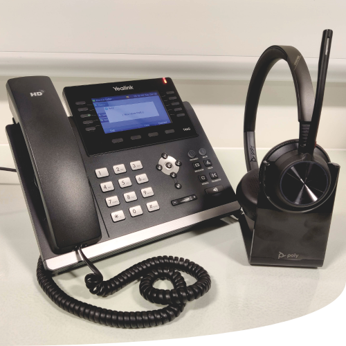 Yealink Telephone and Poly Headset