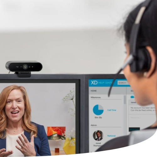 Video Contact Centre Agent on Video Call