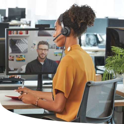 Woman on Video Optimised Contact Centre Call