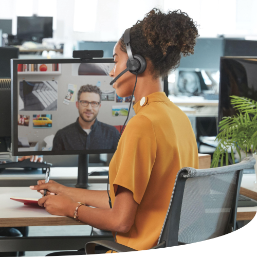 Woman on Video Optimised Contact Centre CX Call