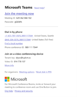 Improved design of meeting invite